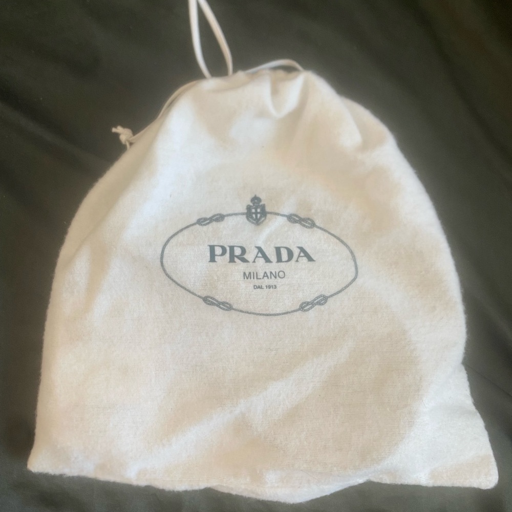 Authentic Prada Saffiano Leather Belt w/ Pouch in Chalk White